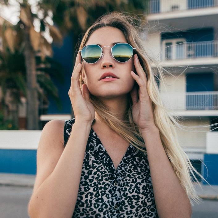 Randolph 22k boje šampanjca i mistično plava hamilton polarizirana zrcalna najlonska leća 8NR657