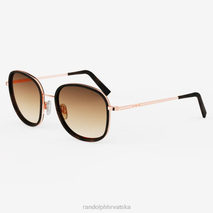 Randolph 22k ružičasto zlato i tamna čokolada s umetkom od kornjače i pijeskom elinor fuzija nepolarizirana gradijentna najlonska leća 8NR6107