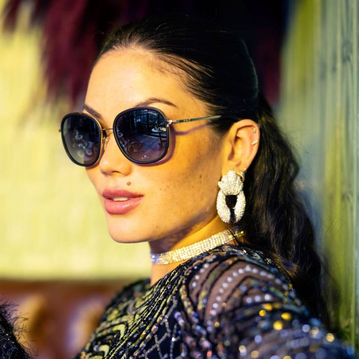 Randolph 23k zlato i mat umetak od oniksa i obalno siva elinor fuzija nepolarizirana najlonska leća 8NR6108