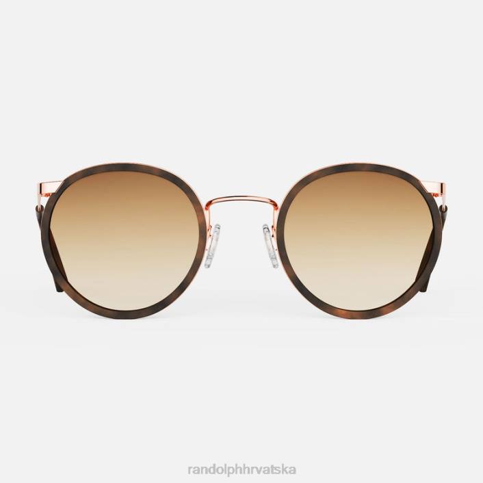 Randolph 22k ružičasto zlato i tamna čokolada s umetkom od kornjače i pijeskom p3 fuzija nepolarizirana gradijentna najlonska leća 8NR690