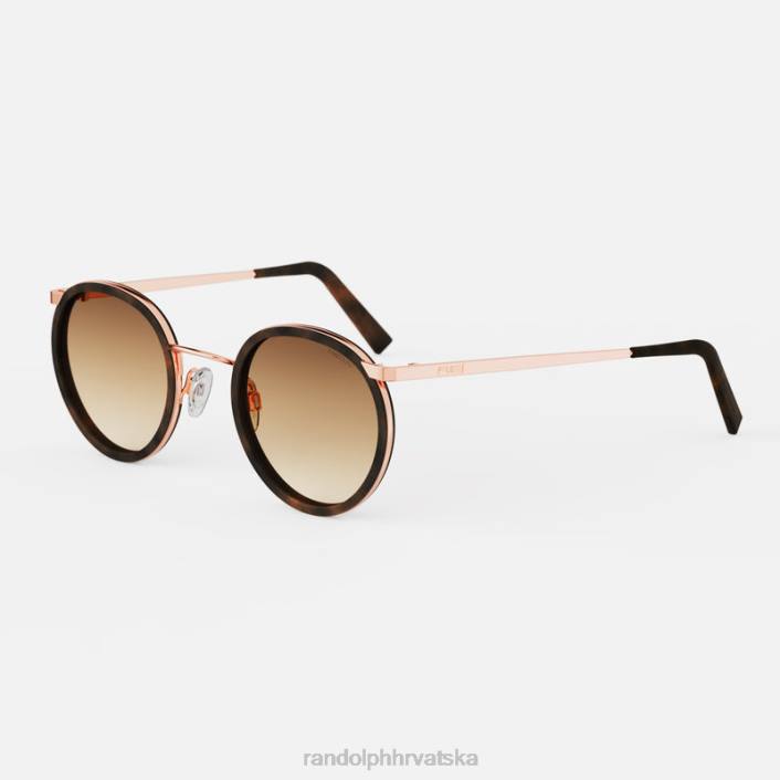Randolph 22k ružičasto zlato i tamna čokolada s umetkom od kornjače i pijeskom p3 fuzija nepolarizirana gradijentna najlonska leća 8NR690