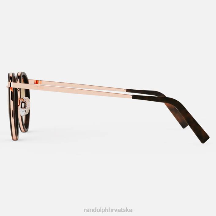 Randolph 22k ružičasto zlato i tamna čokolada s umetkom od kornjače i pijeskom p3 fuzija nepolarizirana gradijentna najlonska leća 8NR690