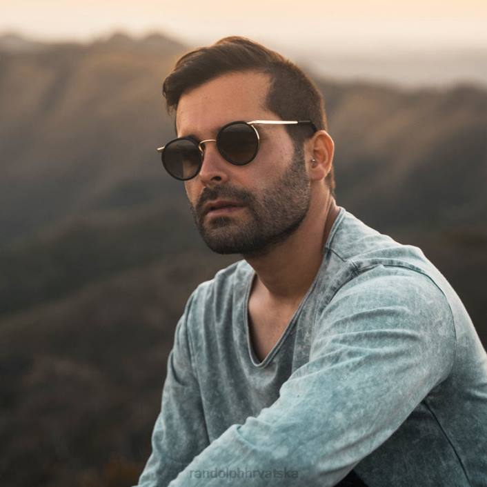 Randolph svijetli krom & mat kristalni umetci & obalno siva p3 fuzija nepolarizirana gradijentna najlonska leća 8NR6117