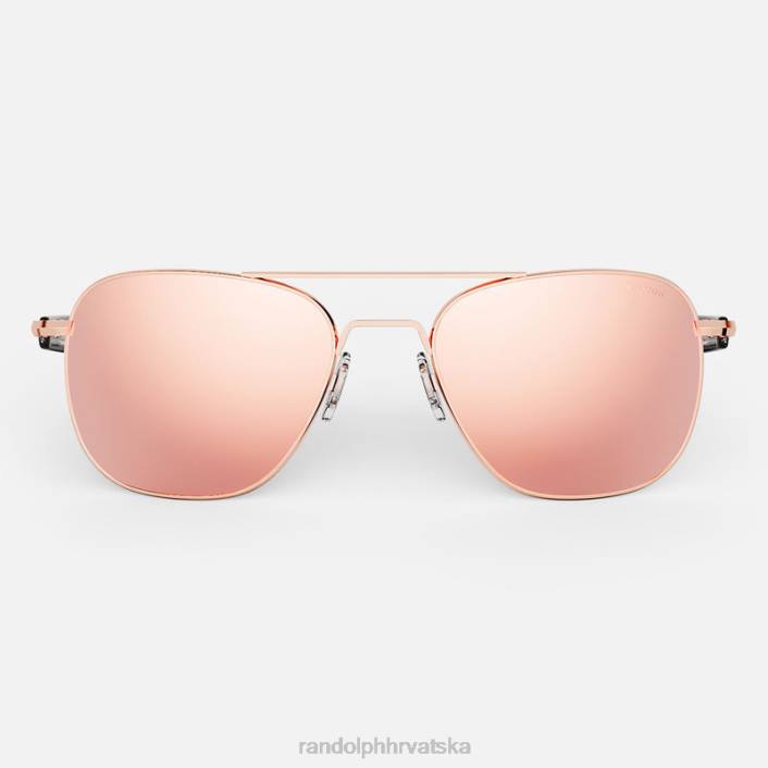 Randolph 22k ružičasto zlato i ružičasto zlato avijatičar 6 polarizirana zrcalna najlonska leća 8NR6103