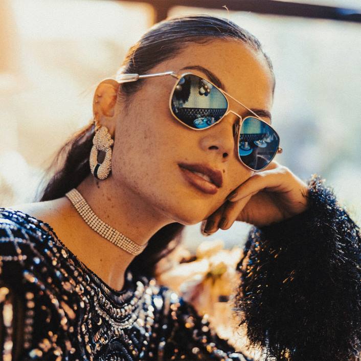 Randolph 23k bijelo zlato i kobalt zrakoplovac 1 polarizirana staklena leća 8NR63