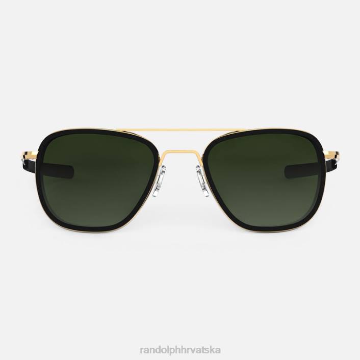 Randolph 23k zlato i mat oniks intarzija i zimzelen avijatičarska fuzija polarizirana gradijentna najlonska leća 8NR612