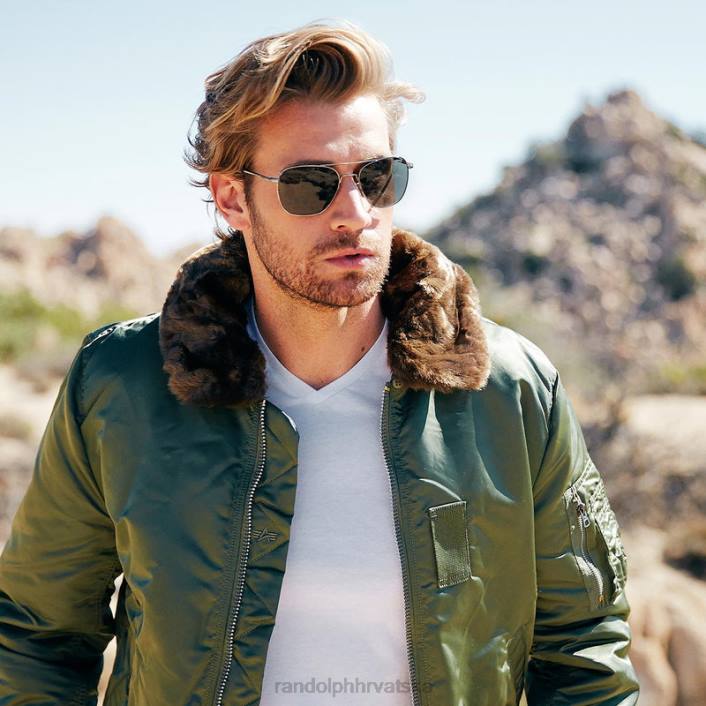 Randolph gunmetal & agx avijatičar 7 polarizirana staklena leća 8NR6115